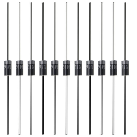 ECSiNG 100pcs 1N5819 Schottky Diodes 1A 40V Schottky Barrière Redresseur Diodes Composants Électroniques pour Panneau Solaire Ch