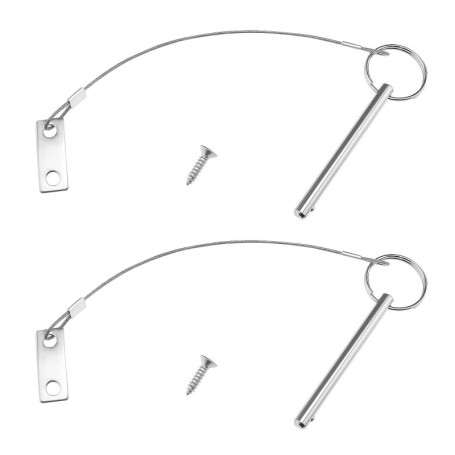 LT Easiyl 2 Set Goupilles de Sécurité en Acier Inoxydable 6,3mm de Diamètre Goupille de Dégagement Rapide pour Supports de Batea