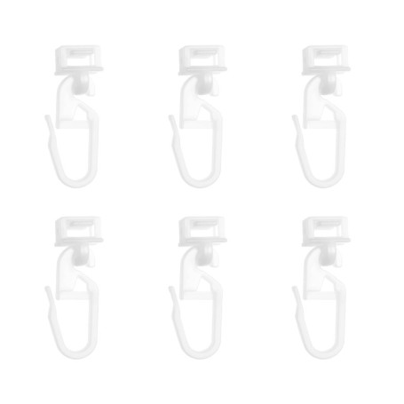 LT Easiyl 40Pcs Crochets de Rideau en Plastique Blanc 34mm - Compatible avec Swift pour Camping-Car et Caravane - Rail Glider Cr