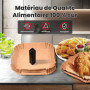 KitchenBoss Papier Cuisson Air Fryer 100 Pièces: Papier Sulfurisé pour Airfryer Carré 20 x 24 cm,Jetable Antiadhésive Papier Cui
