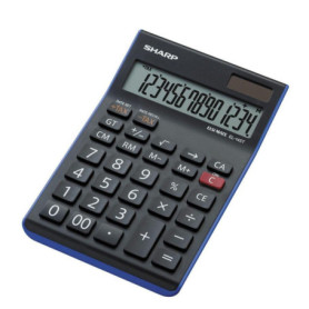 Sharp Electronics eL145TBL 14 Chiffres Calculatrice, Calcul de Taxes, Noir/Bleu