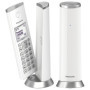 Panasonic Téléphone DECT sans fil KX-TGK212JTW avec rétroéclairage LCD 1,5 pouce, sonneries blanches, appels indésirables, Eco e
