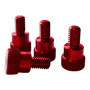 PrecisionGeek Moleté Pouce vis/Vis d'épaule Aluminium M6 x 10mm L-22mm Anodisé Rouge Lot de 4