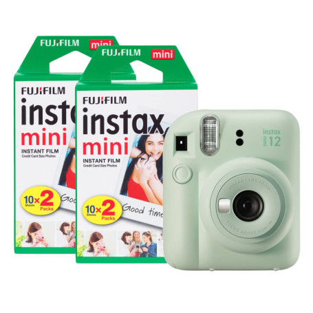 Fujifilm Instax Mini 12 Appareil Photo instantané avec Pack de 40 pellicules Vert Menthe