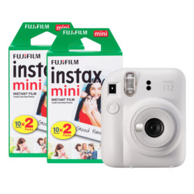 Fujifilm Instax Mini 12 Appareil Photo instantané avec Pack de 40 pellicules Blanc Argile