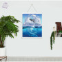 3D LiveLife Affiche Murales lenticulaires Symphonie de Dauphins de Deluxebase. Poster Océan 3D sans Cadre. Décoration Murale Par
