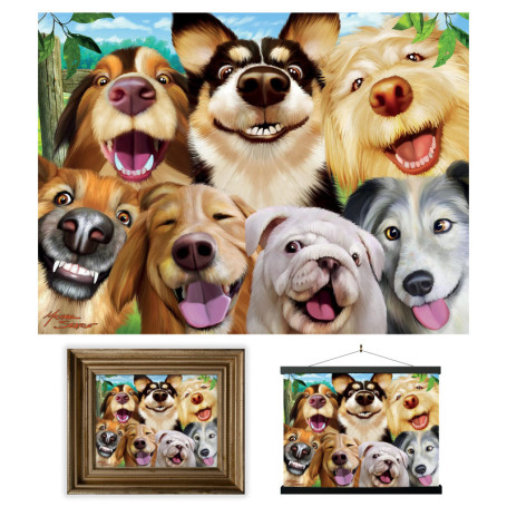 3D LiveLife Affiche Murales Lenticulaires Selfie Canin de Deluxebase. Poster Chien 3D sans Cadre. Décoration Murale Parfaite. Oe