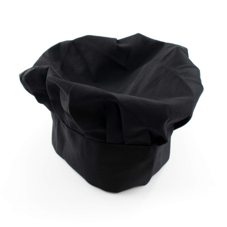 Bonnet de chef noir élastique - Pour cuisiner et cuire dans la cuisine ou comme une grande pièce de déguisement - Combinez-le av