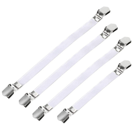 TRIXES Lot de 4 Sangles de Planche à Repasser, Tailles Moyennes et Grande, Blanc
