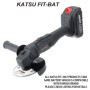 KATSU FIT-BAT 21V Meuleuse d'Angle Sans Fil 115mm 125mm avec Batterie et Chargeur, pour Couper Meulage Polissage et Affûtage 102