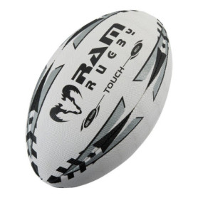 Ram Touch Tag Ballon de Rugby - Cousu à la Main - Polycoton 4 Plis et stratifié de Caoutchouc - Prise Touch Pro pour la Manipula