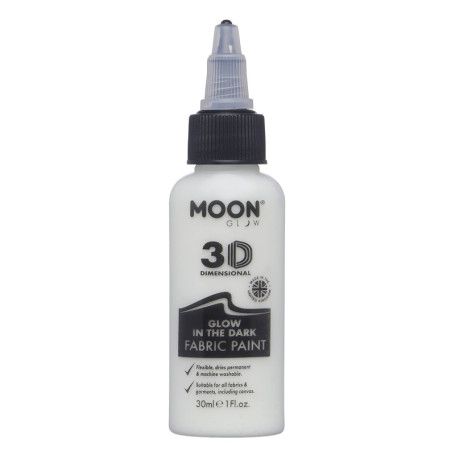 Moon Glow Peinture pour tissu 3D phosphorescente : peinture pour tissu pour vêtements, t-shirts, sacs, chaussures et toile, invi