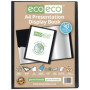 eco-eco Lot de 2 porte-vues A4 50% recyclé 40 pochettes noires avec pochettes en plastique