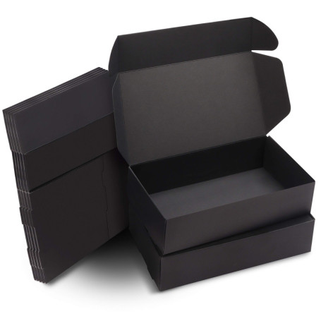 Kurtzy Boite Cadeau Noir Kraft (Lot de 20) - Boite Cadeau Vide de 19 x 11 x 4,5 cm - Boite Carton Cadeau Emballage Facile à Asse