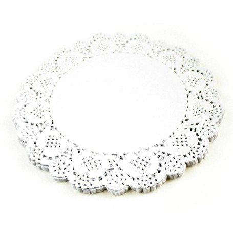 Happium Lot de 100 napperons en Papier pour décoration de gâteaux Blanc 24 cm Serviettes en Papier jetables tampons d'emballage 