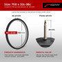 Fincci Chambres à air 700 x 32c x 35c x 38c - Pair Chambre a air 28-29 Pouces VTT 48 mm Presta Valve, pour Vélo de Route, Race A