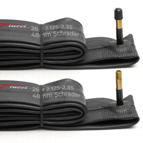 Fincci Chambre a air 26 Pouces - Paire Chambres à air VTT 26x 2.1x 2.25 x 2.35 Pouces de Valve Schrader 48 mm pour Route VTT bic