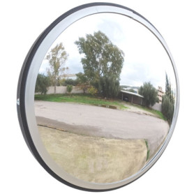 SNS SAFETY LTD Miroir de Circulation Convexe 30 cm pour Routes, Entrepôts, Garages, Magasins et Bureaux, Noir, avec Support Mura