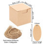 Belle Vous Lot de 100 Boite Cadeau Craft Marron - 5 x 5 x 5 cm - Petite Boite Carton avec Corde de Jute pour Cadeau de Fêtes, Ma