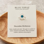 Philip Jones Décembre (Topaze Bleue) Bague de Naissance réglable créée avec des Cristaux Zircondia®