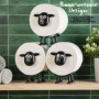 VELENTI Lot de 3 porte-rouleaux de papier toilette avec motif mouton - Porte-rouleau de papier toilette amusant sur pied - Impri