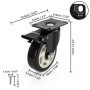 Kurtzy (Lot de 4) Roulettes Pivotantes Noir - Roulette Meuble de 100 mm avec Roues en Caoutchouc, Vis, Freins et Plaques en Méta