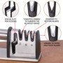 Belle Vous Aiguiseur Couteau de Cuisine Professionnel 4 en 1 - Affuteur Couteau Manuel 4 Niveaux - Diamant, Tungstène, Céramique