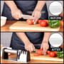 Belle Vous Aiguiseur Couteau de Cuisine Professionnel 4 en 1 - Affuteur Couteau Manuel 4 Niveaux - Diamant, Tungstène, Céramique