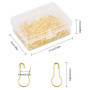 Jinlaili 100 Pièces Épingles de Sécurité en Forme de Gourde, Ampoule Broches Calebasse Or, Goupilles en Métal avec Boîte de Rang