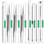 Jinlaili 8PCS Tire Comedons, Extracteur Point Noir, Brucelles Blackhead Extractor en Boîte Métallique, Extracteur d'acné Acier I