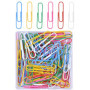 100 Pcs Trombones Multicolores en Métal, Grandes Trombone 50 mm avec Boîte de Plastique pour l’École Papier Bureau Fichier