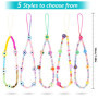 Vesaneae 5 Pièces Bracelet pour Téléphone, Chaîne Telephone Portable, Lanières de Téléphone Colorées avec Perles, Dragonne de La