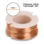 Vesaneae Fil Métallique Cuivre, 0.5mm x 10mFil de Cuivre Résistant à la Ternissure，Fil de Perles de Bijoux pour la Fabrication d