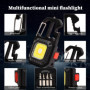 2Pcs Mini portable LED lampe de travail porte-clés lampe de poche, 7 modes USB rechargeable COB porte-clés avec tournevis décaps