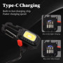 2Pcs Mini portable LED lampe de travail porte-clés lampe de poche, 7 modes USB rechargeable COB porte-clés avec tournevis décaps
