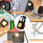 2Pcs Mini portable LED lampe de travail porte-clés lampe de poche, 7 modes USB rechargeable COB porte-clés avec tournevis décaps