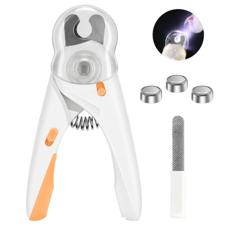 Alyvisun Coupe Griffes Chat, Coupe Ongle Chien avec Éclairage LED, Protection de Sécurité, Lime a Ongles et Protection Anti Écla