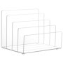 Winter Shore Rangement Acrylique pour Bureau - Organisateur Transparent à 4 Sections - Range Document pour Courrier, Papier, Env