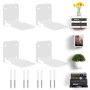 Winter Shore Etagere Murale Blanche [Lot de 4] - Etagere Murale Flottante Robuste pour Ranger la Maison, Bureau, Chambre, Salon 