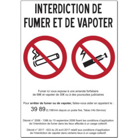 Autocollant Affichage Obligatoire - Sticker Adhésif Signalétique Laminé Plastifié Résistant à l'eau et aux UV - Interdiction Int