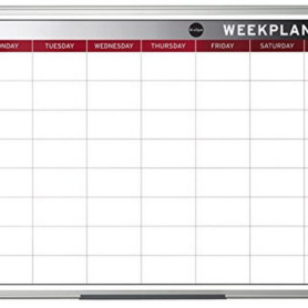 Bi-Office Earth - Tableau Planning Magnétique Hebdomadaire avec Cadre en Aluminium 90 x 60 cm