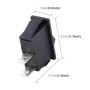 Interrupteur On/Off Voltury à bascule 2 broches 250 V 16 A 125 V 20 A 26 x 11 mm Rocker on Off Noir