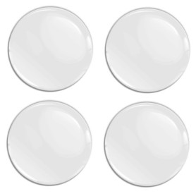 Biomar Labs 4 x 60mm Autocollant 3D Blanc Brillant Silicone pour Cache-Moyeu Enjoliveurs Centre de Roue Caches Emblème A 5560