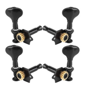 Voluxe Peg de réglage de Guitare Hawaii 4 Cordes, Cheville de réglage, Durable 4 Cordes Noir léger, Argent (Optioanl) pour ukulé