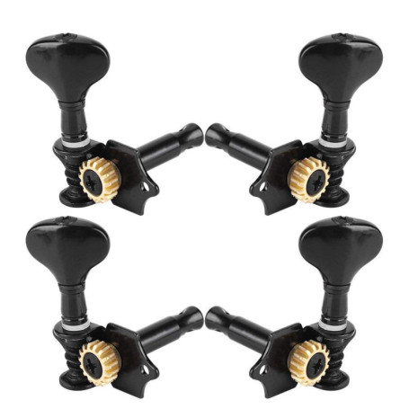 Voluxe Peg de réglage de Guitare Hawaii 4 Cordes, Cheville de réglage, Durable 4 Cordes Noir léger, Argent (Optioanl) pour ukulé