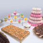 Support de Gâteau 3 Niveaux Risers de Gateau en Acrylique Support à Dessert en Demi Cercle pour Cupcakes Desserts Figurines Roug