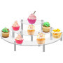 Support de Gâteau 3 Niveaux Risers de Gateau en Acrylique Support à Dessert en Demi Cercle pour Cupcakes Desserts Figurines Roug