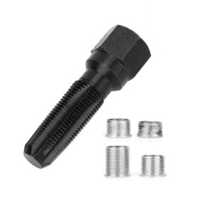 Fydun Kit de réparation de Filetage de Bougie d'allumage, 14 mm M14 * 1,25 Acier Outil de réparation de Filetage de Cylindre d'a