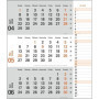Agenda mural 2024 2024 orange pratique avec curseur de date, calendrier de bureau avec colonne de notes et aperçu de l'année, ca