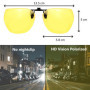 CREYESTAL Clip Lunettes Conduite de Nuit Polarisées, Anti-Eblouissement et Ultra léger, Surlunettes Verres Jaunes, Homme, Femme,